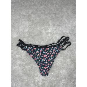 PINK Victoria’s Secret Floral Strappy Logo Waist Thong Size L